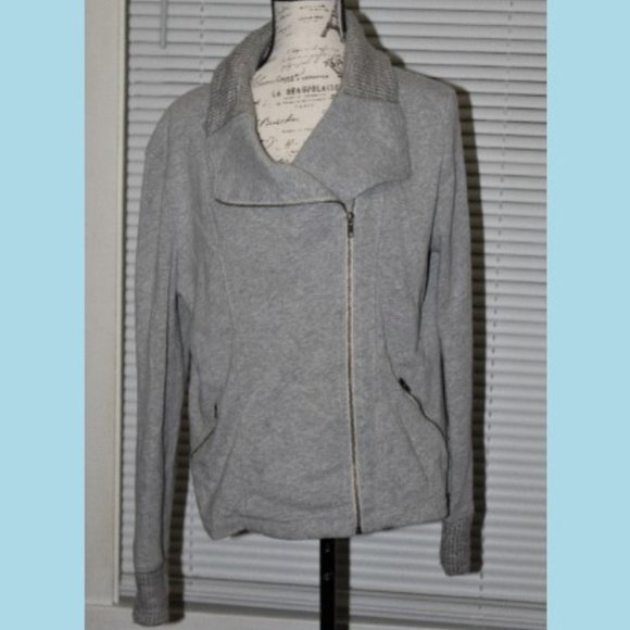 Anthropologie Saturday Sunday Sweatshirt Gray Sweater Knit Cuffs & Sleev… - Picture 1 of 6